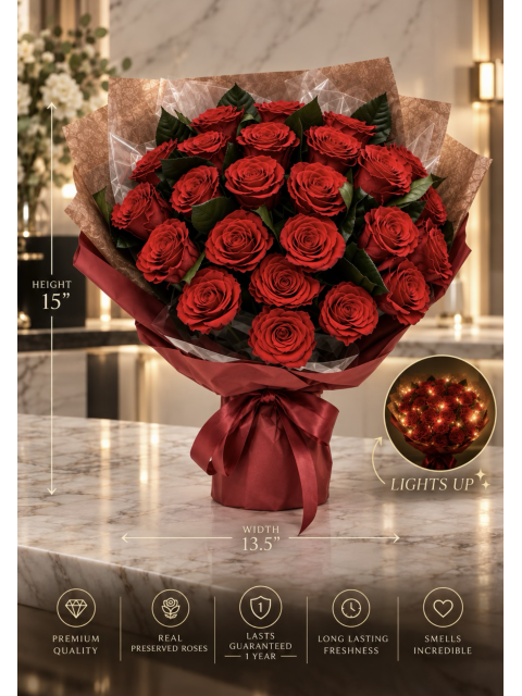 Red Roses Preserved 