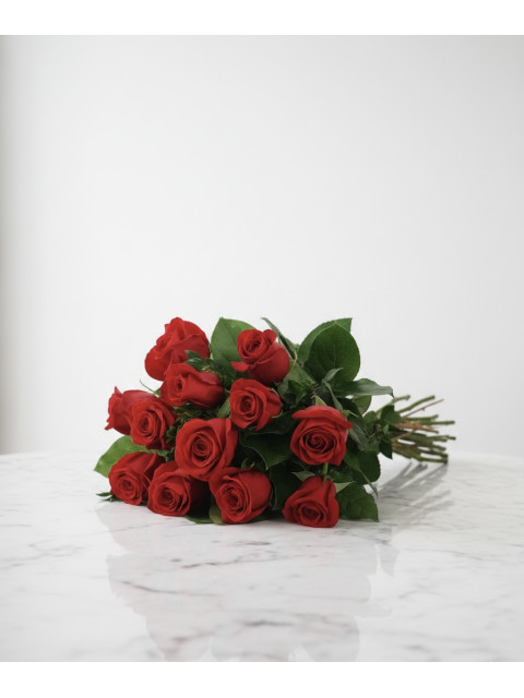 Wrapped Dozen -Red Roses